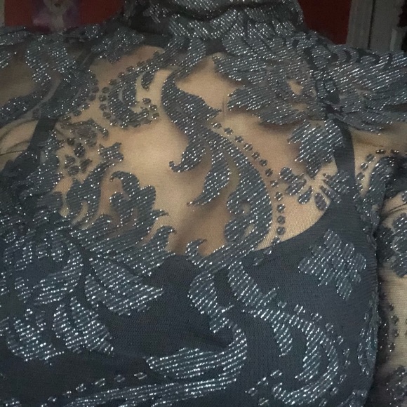 BNWT black glittery print mini dress - Size S - Picture 2 of 4